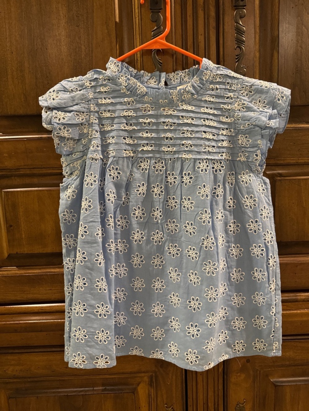 Sail to Sable Light Blue Eyelet Floral Top - NWT - Small